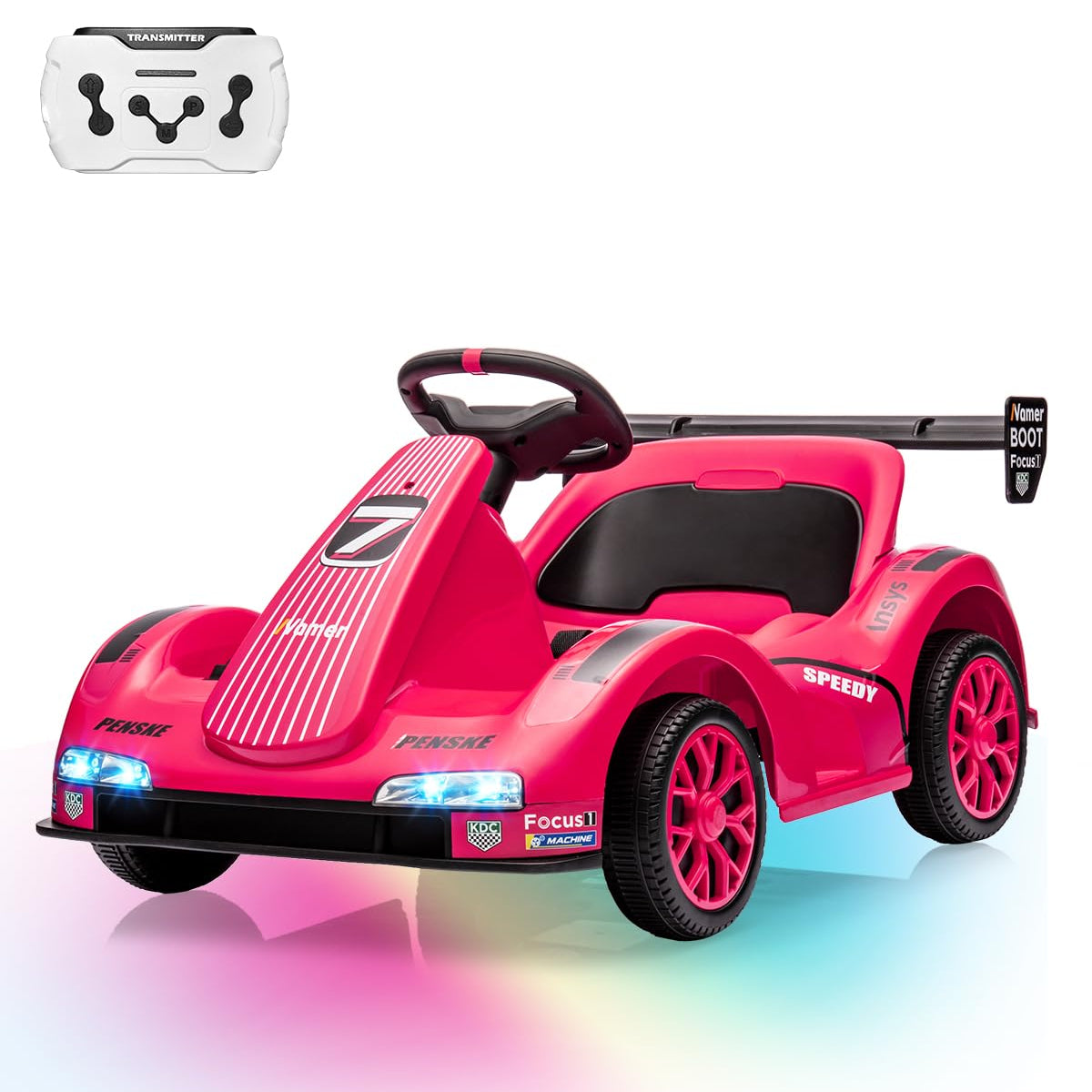 Garvee Kids Go Kart Ride On Drift Kart Dual Motors Battery Powered Outdoor Racing Toy Boys Girls 2 Mph