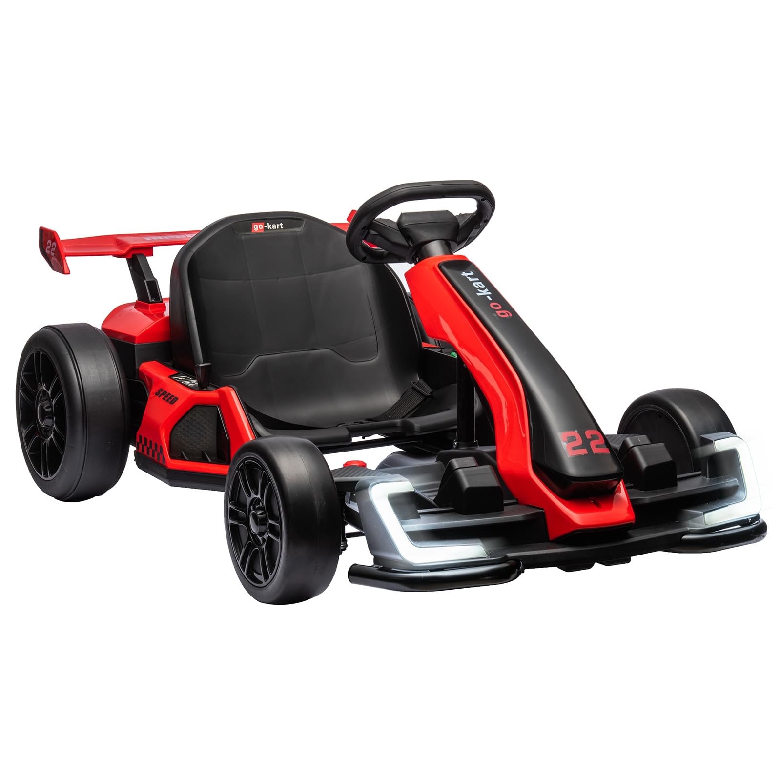 Garvee Ride - G Series: 24V Electric Go Kart, with 300W Strong Motor, Drift/Sport Mode, Big Battery, Eva Tire,Length Adjustment for Outdoor Racing Toy-Red
