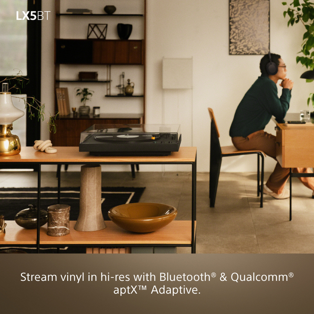 Sony PS-LX5BT Wireless Bluetooth Turntable with Bowers & Wilkins PX7 S3 Wireless Over-Ear Headphones