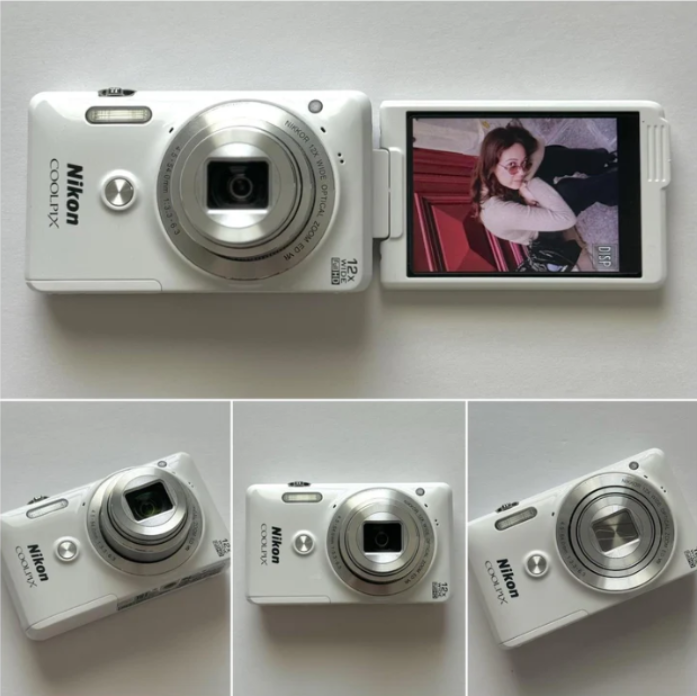 Pre-Owend Nikon coolpix Digital Camera Bundle RARE Glossy White