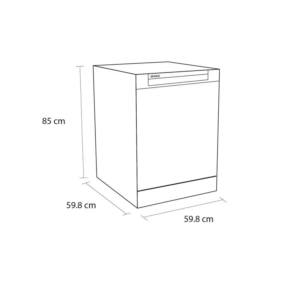 Sensis DWF0214FSDWA Freestanding Full Size Dishwasher White with 14 Place Settings