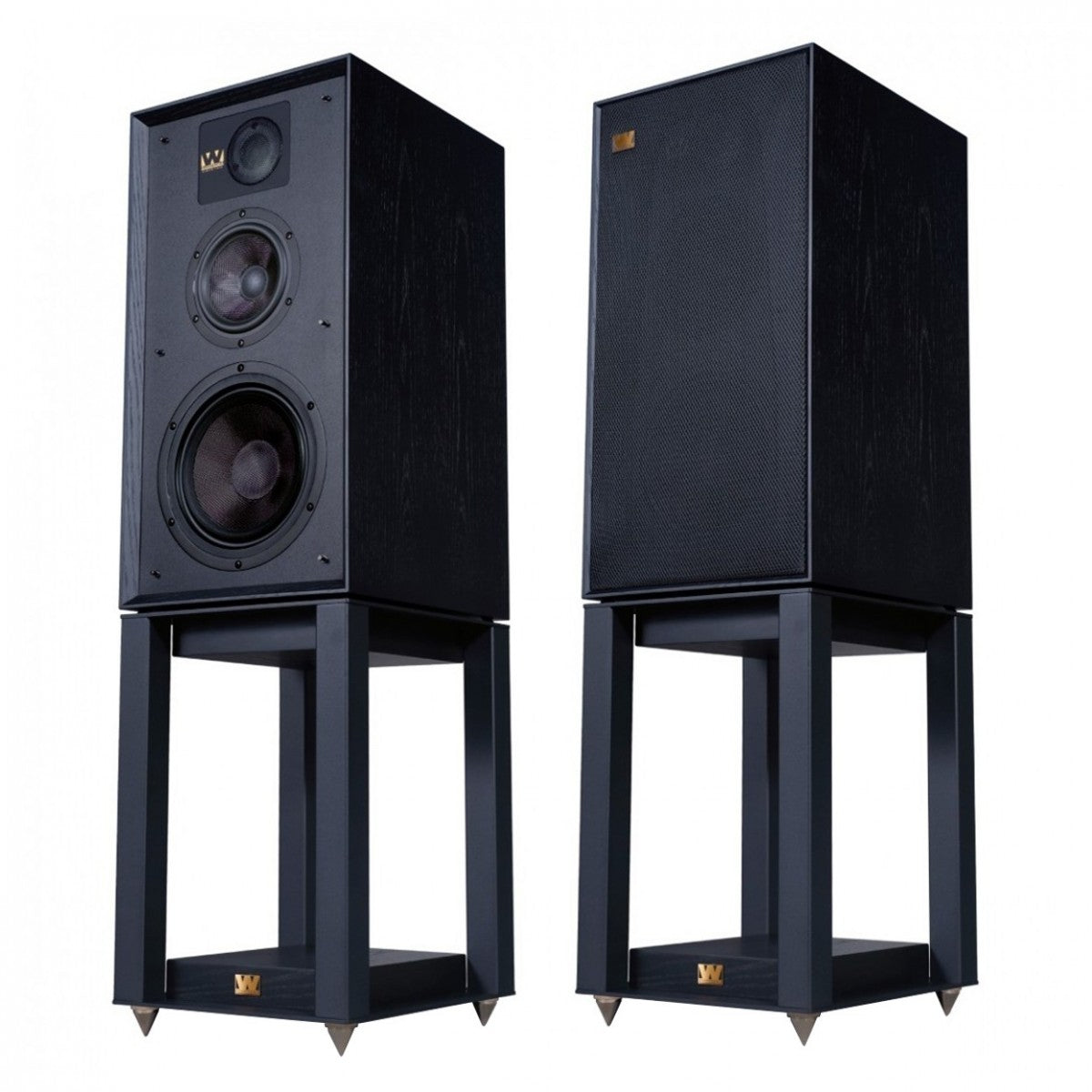 Arcam Radia SA45 Streaming Amplifier with Wharfedale Linton Heritage Standmount Speakers with Matching Stands - Black