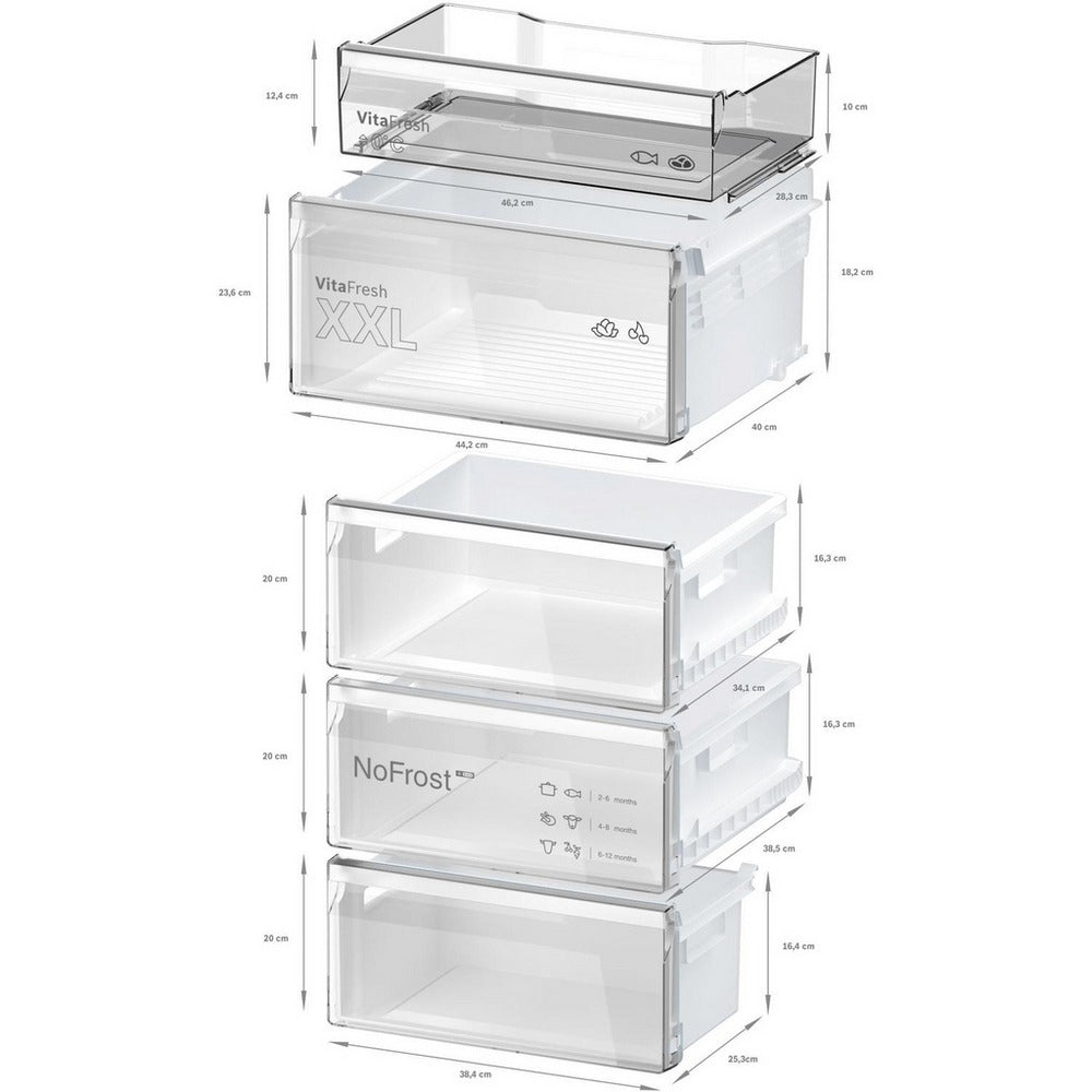 Bosch KGN392LAGG Series 4 60cm Total No Frost Fridge Freezer Stainless Steel