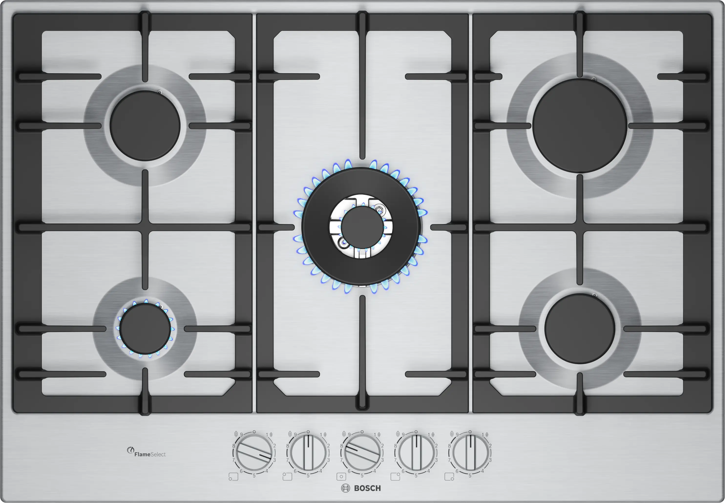 Bosch Series 6 PCQ7A5I90 75cm Gas Hob Stainless Steel
