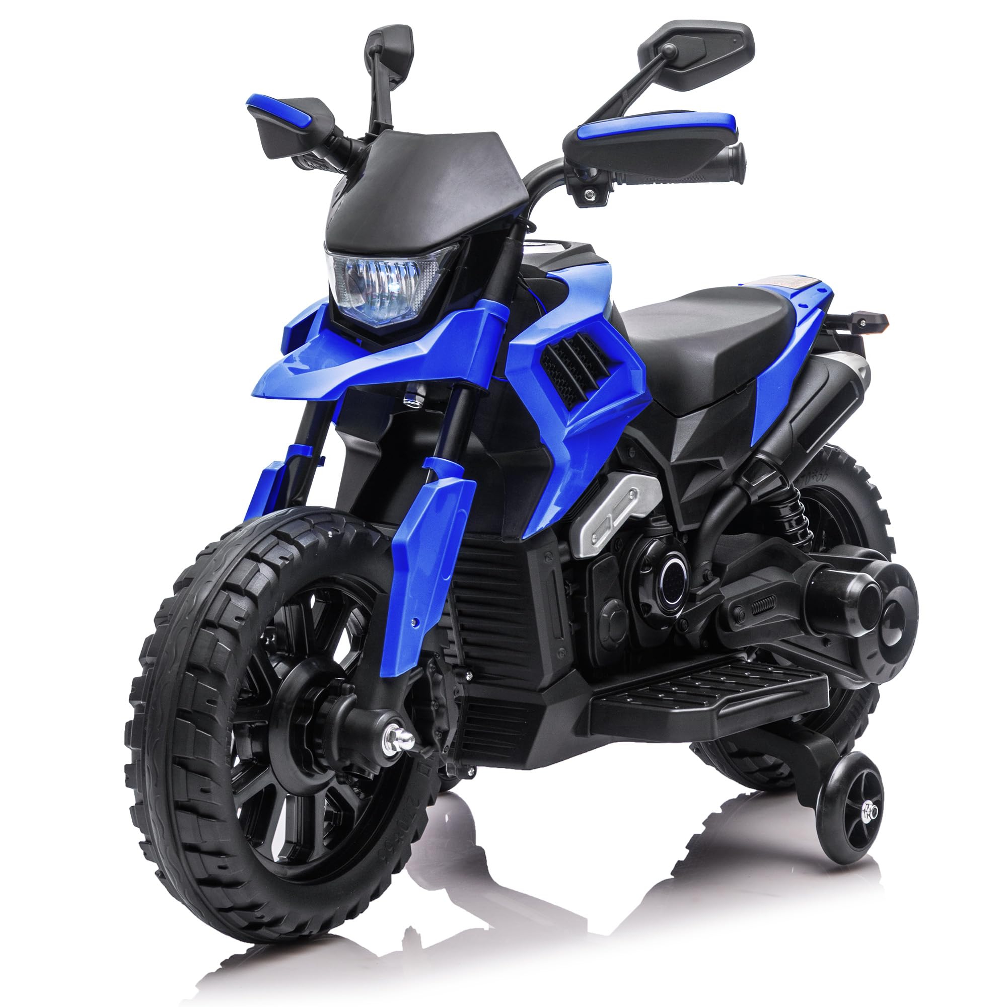 Garvee 6V Kids Electric Motorcycle with Training Wheels, Adjustable Speed 2-5 MPH, Durable Battery-Powered Ride-On Bike, Headlight & Music, Safe for Toddlers Outdoor Play