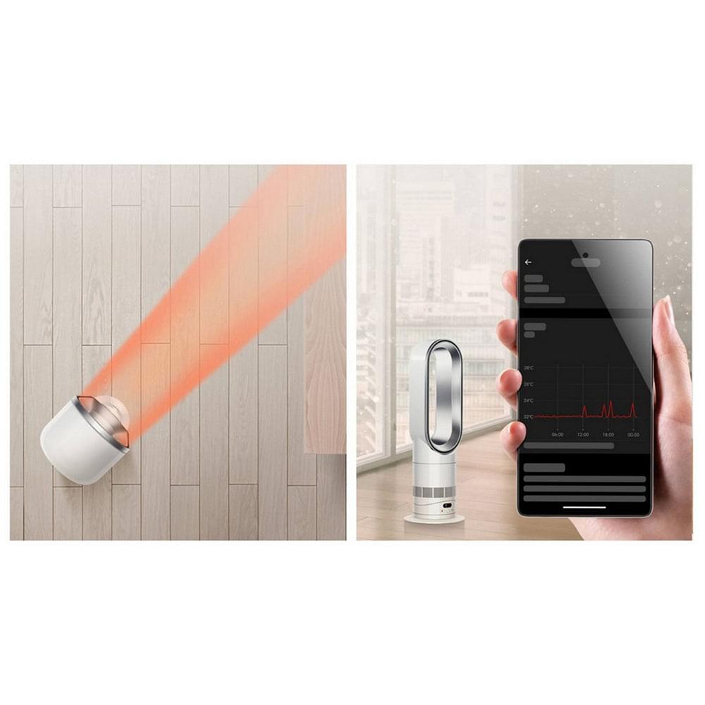 Dyson HF1 Hot+Cool Remote Link Pre-heat heater and Cooling Fan White Nickel