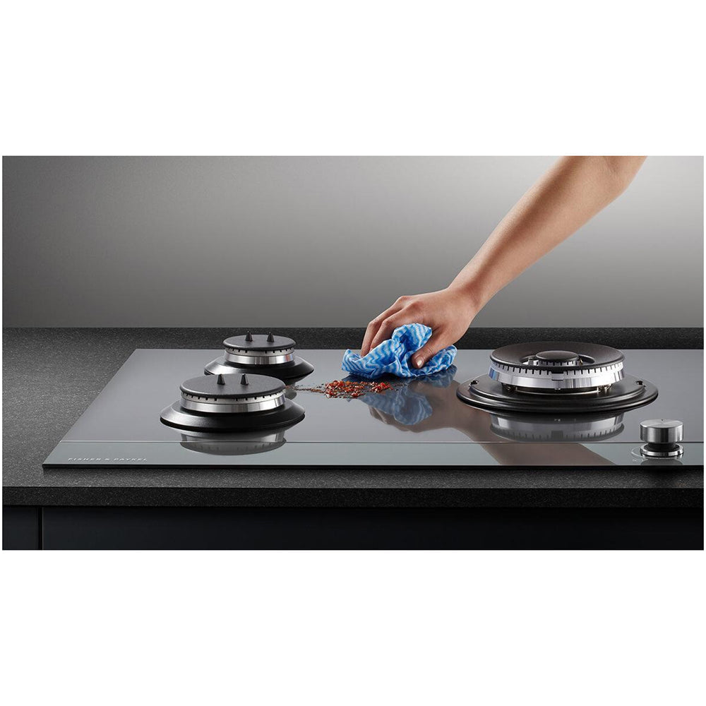 Fisher and Paykel CG604DLPGB4 Series 9 60cm 4 Burner Gas Hob in Black Glass