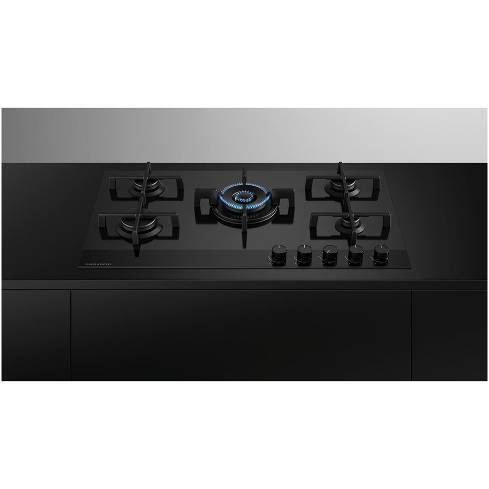 Fisher and Paykel CG905DLPGB4 Series 9 90cm 5 Burner Gas Hob Black Glass