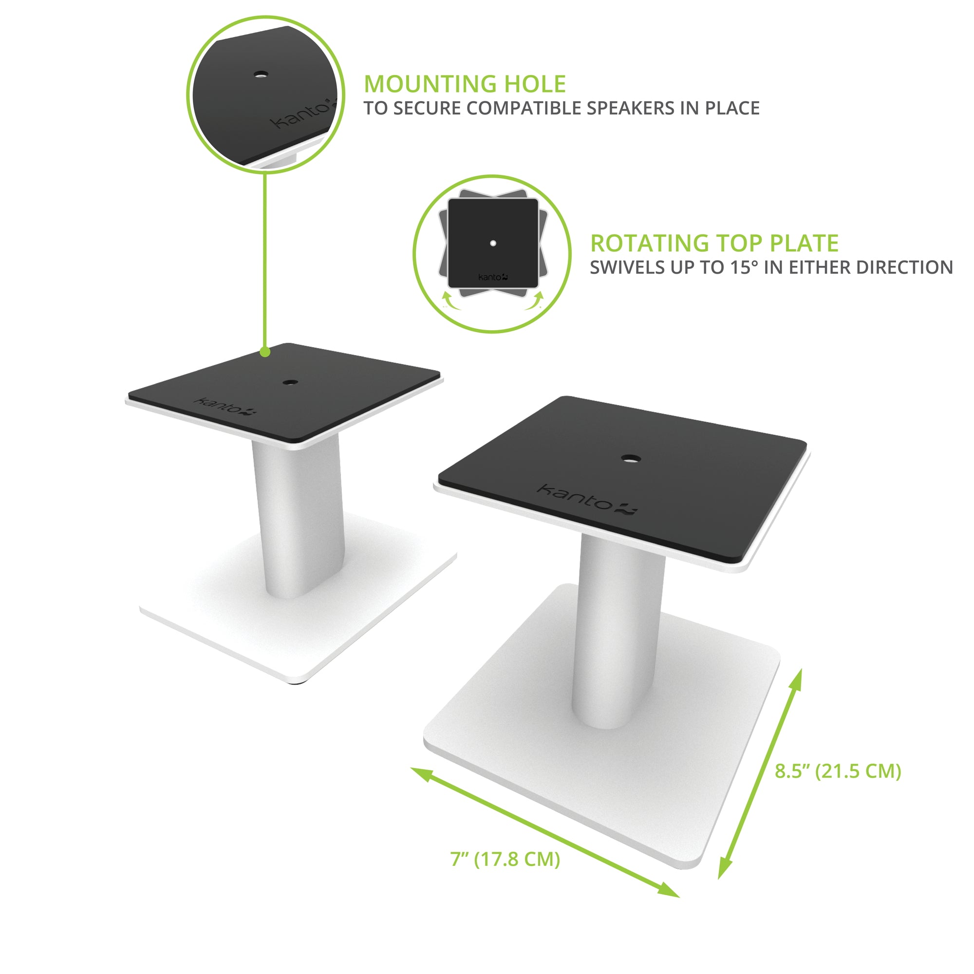Kanto SP6 Heavy Duty Speaker Stands 6 Inch White