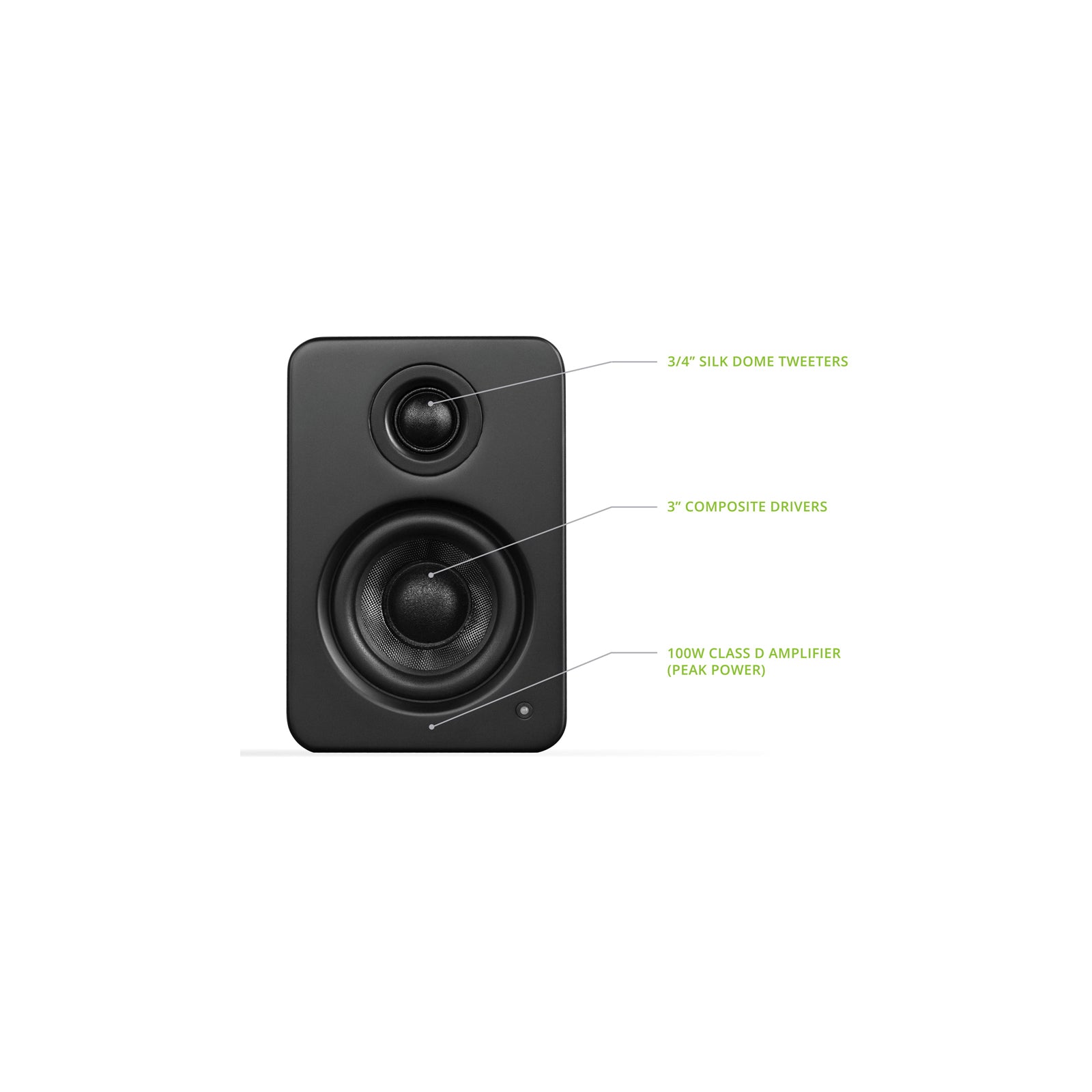 Kanto YU2 Powered Desktop Speakers Matte Black