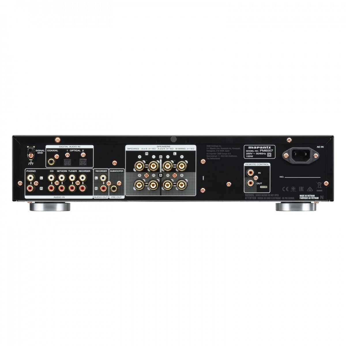 Marantz PM6007 Integrated Amplifier Black with Klipsch RP-600M II Bookshelf Speakers Pair Walnut HiFi Package