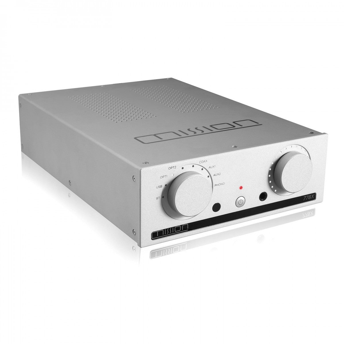 Mission 778X Integrated Amplifier Silver with Monitor Audio Bronze 50 7G Bookshelf Speakers White Pair HiFi Package