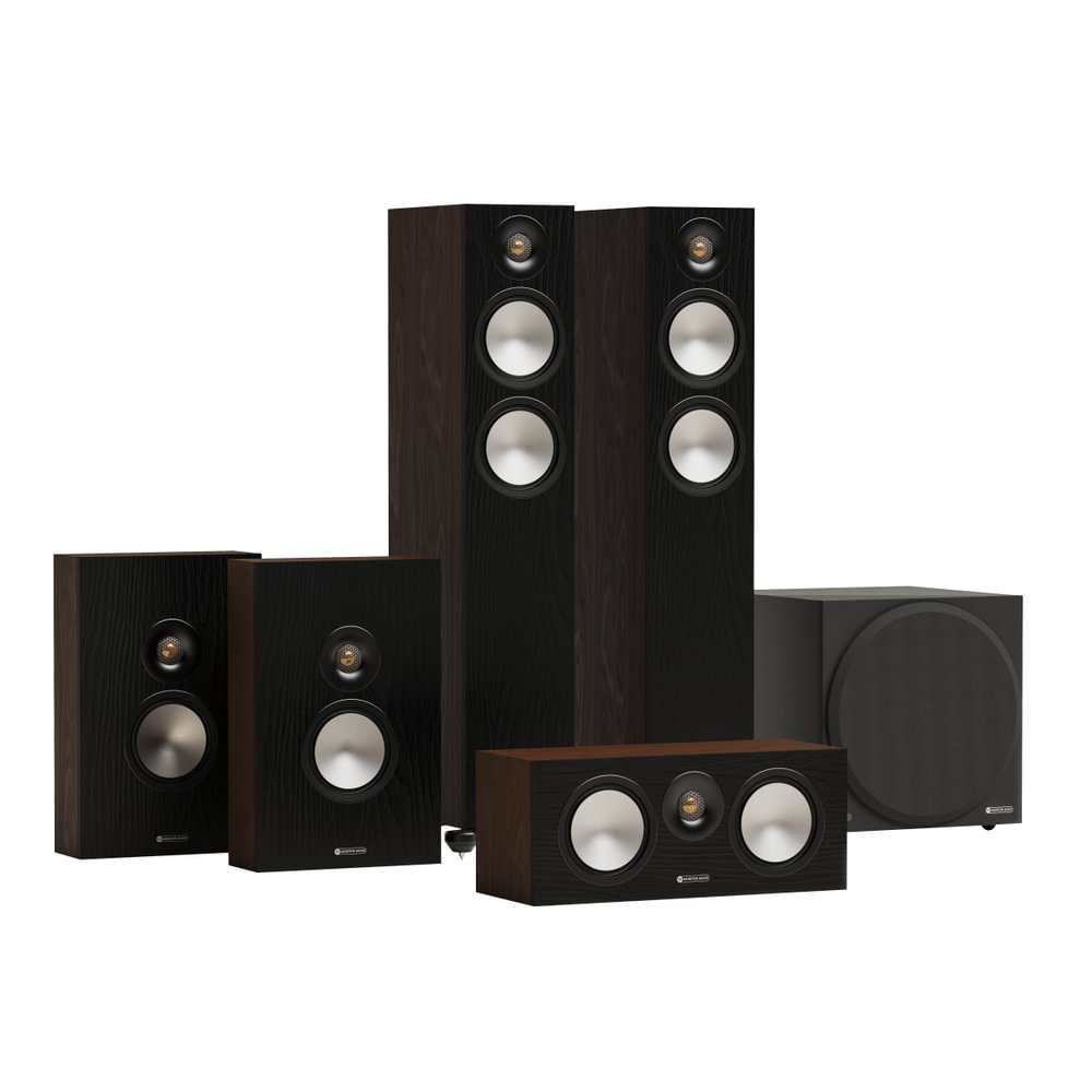Monitor Audio Bronze 300 7G Series 5.1 Home Cinema Speakers Package Walnut