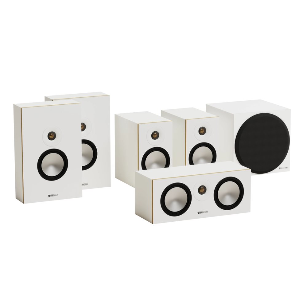Monitor Audio Bronze 50 and On-Wall 7G 5.1 Home Cinema Speakers Package White