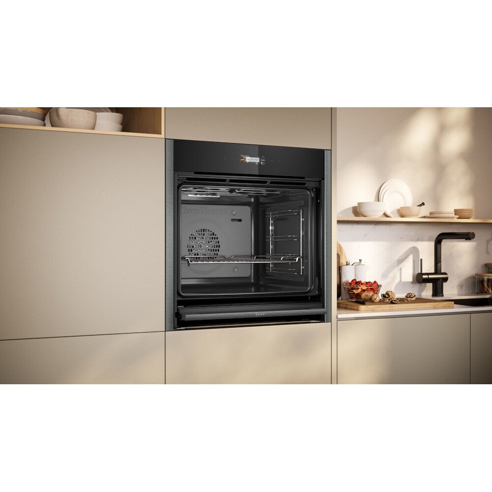Neff B54CR31G0B N70 Slide and Hide Built-In Electric Single Oven Graphite Grey