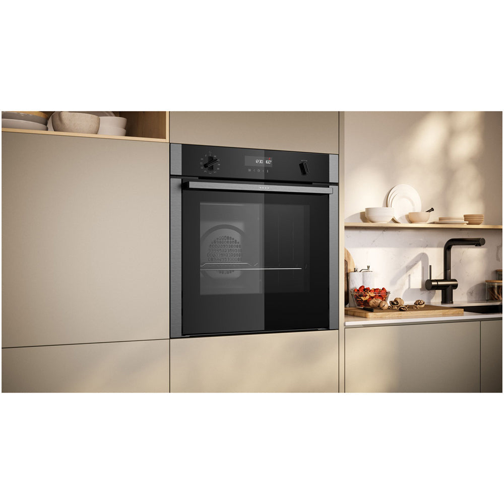 Neff B6ACH7AN7B N50 Slide and Hide Built In Self Cleaning Single Electric Oven Stainless steel