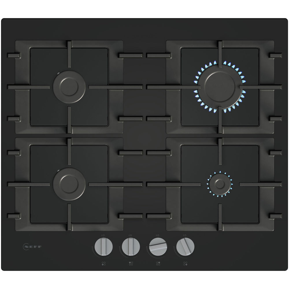 Neff T26NKP4S0 N50 60cm Tempered Black Glass Gas Hob