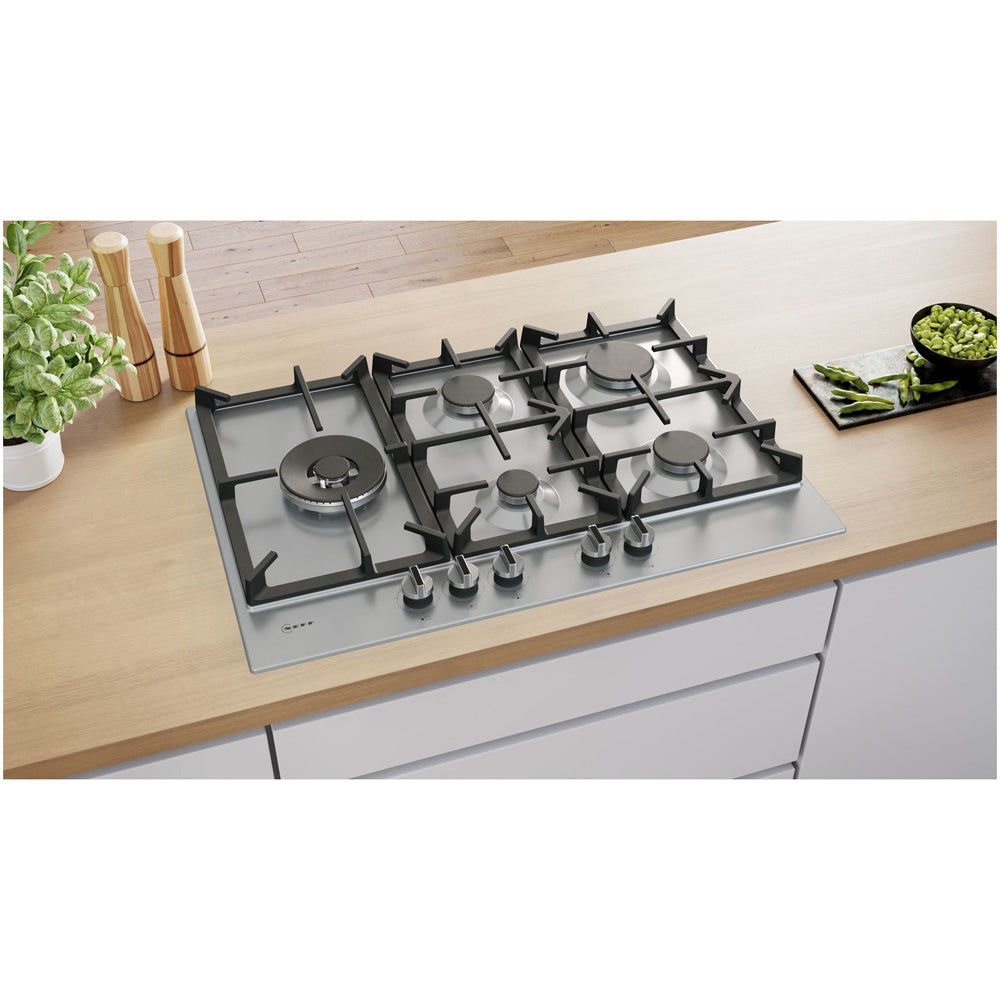 Neff T27CIS8N0 N70 Falme Slelect 75cm Stainless Steel Gas Hob