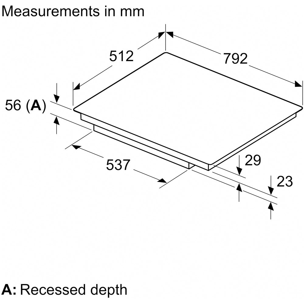 Neff T58PHW1L0 N70 80cm Flush line Combi Zone Induction Hob