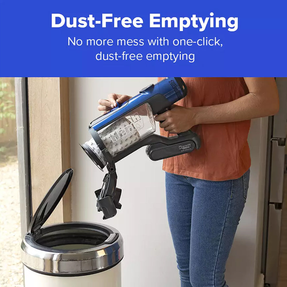 Numatic Henry Quick Pet Cordless Stick Vacuum Cleaner up to 60 Minutes Run Time - Blue 916634