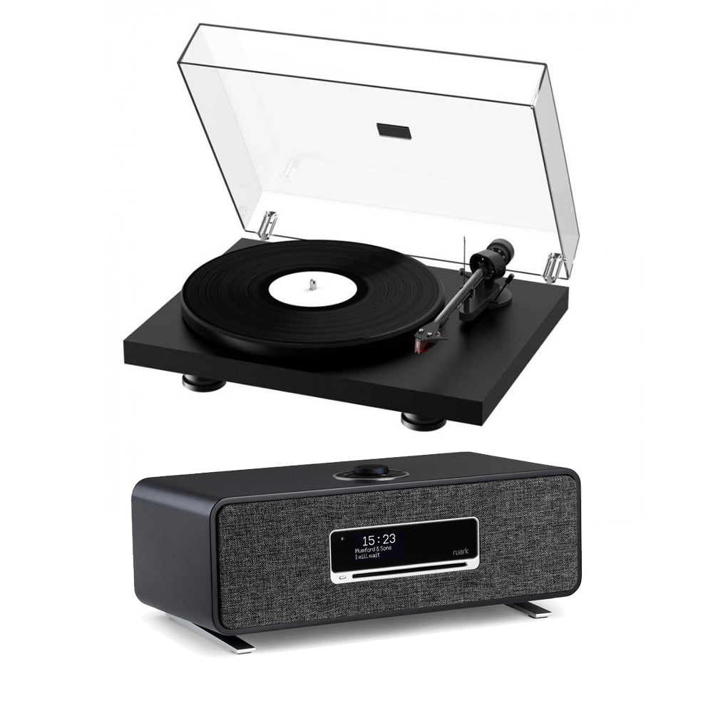 Pro-Ject Debut Carbon EVO Turntable Satin Black and Ruark R3s Music System Charcoal HiFi Package