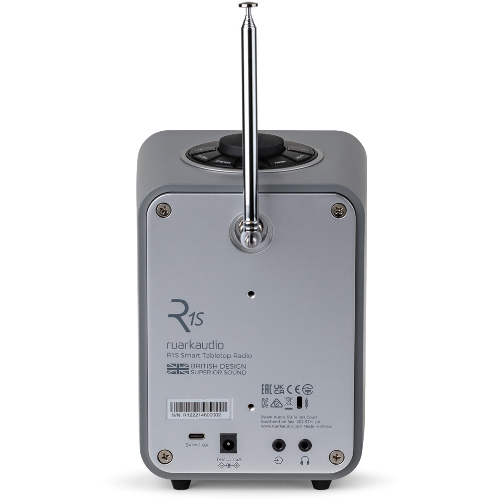 Ruark R1S DAB DAB+ FM Internet Bluetooth WiFi Smart Radio with Remote Bundle - Charcoal