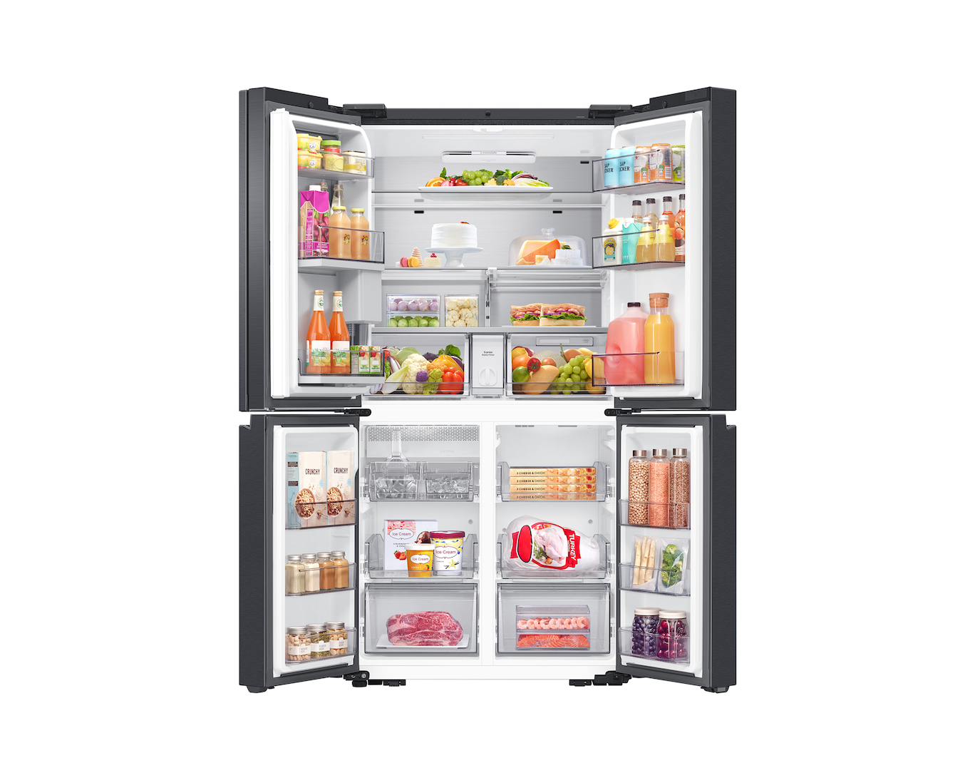 Samsung Bespoke AI RF65DG9H0EB1EU Family Hub 636L Total No Frost American Fridge Freezer Black