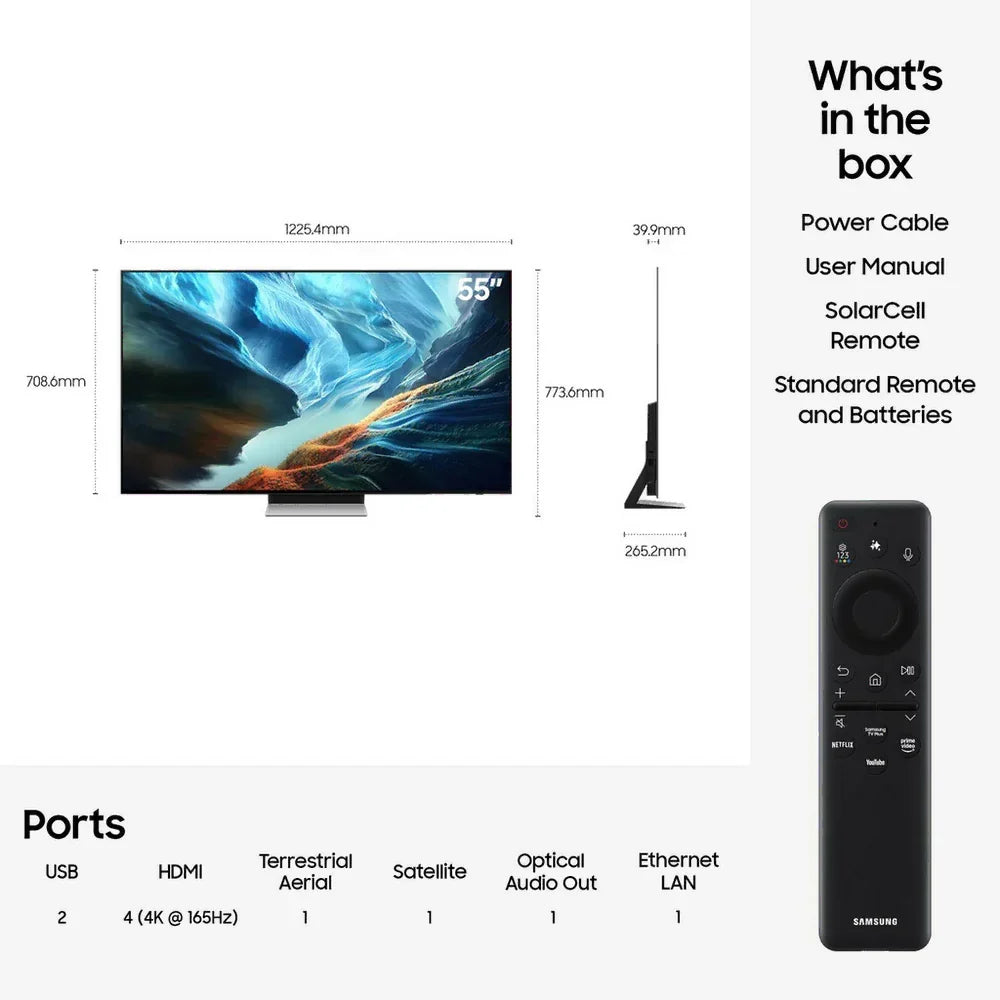 Samsung QE55S90HAEXXU 55 Inch S90H 4K OLED Ultra HD HDR AI Smart TV 2026