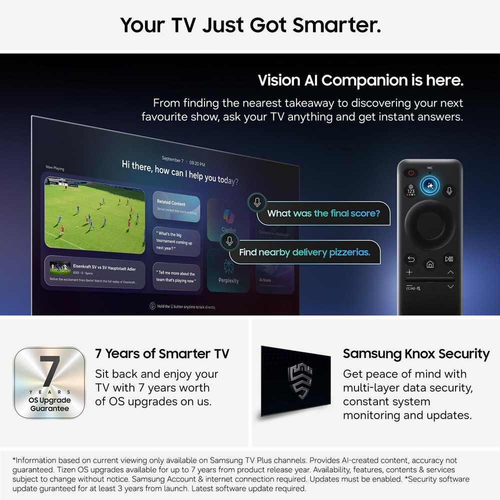 Samsung UE55M70HAKXXU 55 Inch M70H 4K Ultra HD HDR Mini LED Vision AI Smart Google TV 2026