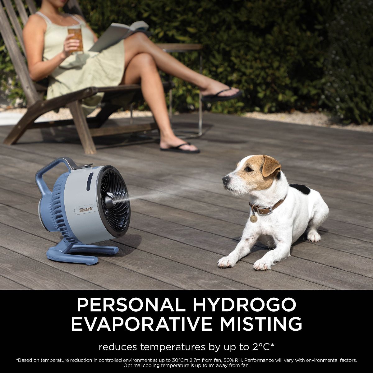 Shark FA050UKBL FlexBreeze HydroGo Misting Fan Glacier Blue