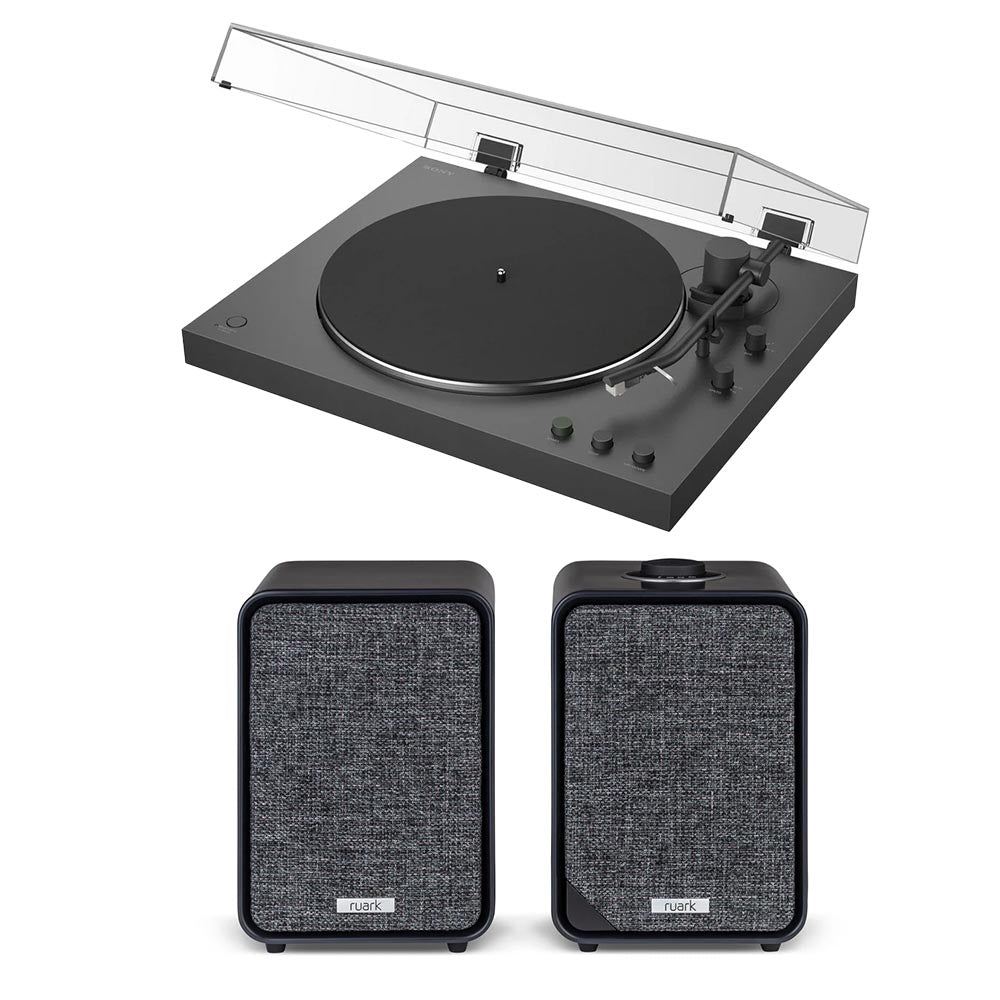 Sony PSLX3BT Fully Automatic Bluetooth Turntable With Ruark MR1 MK3 Active Bluetooth Speakers Pair Hi-Fi System