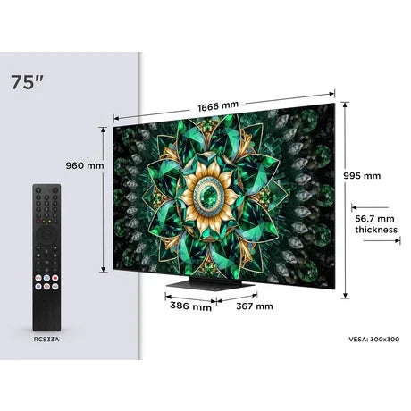 TCL 75Q7C-UK 75 Inch Q7C 4K Ultra HD HDR QD-Mini LED Smart Google TV