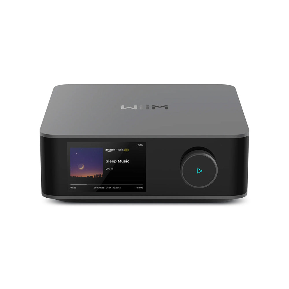 WiiM Amp Ultra Streaming Amplifier Grey with Klipsch RP-600M II Bookshelf Speakers Walnut - HiFi Package