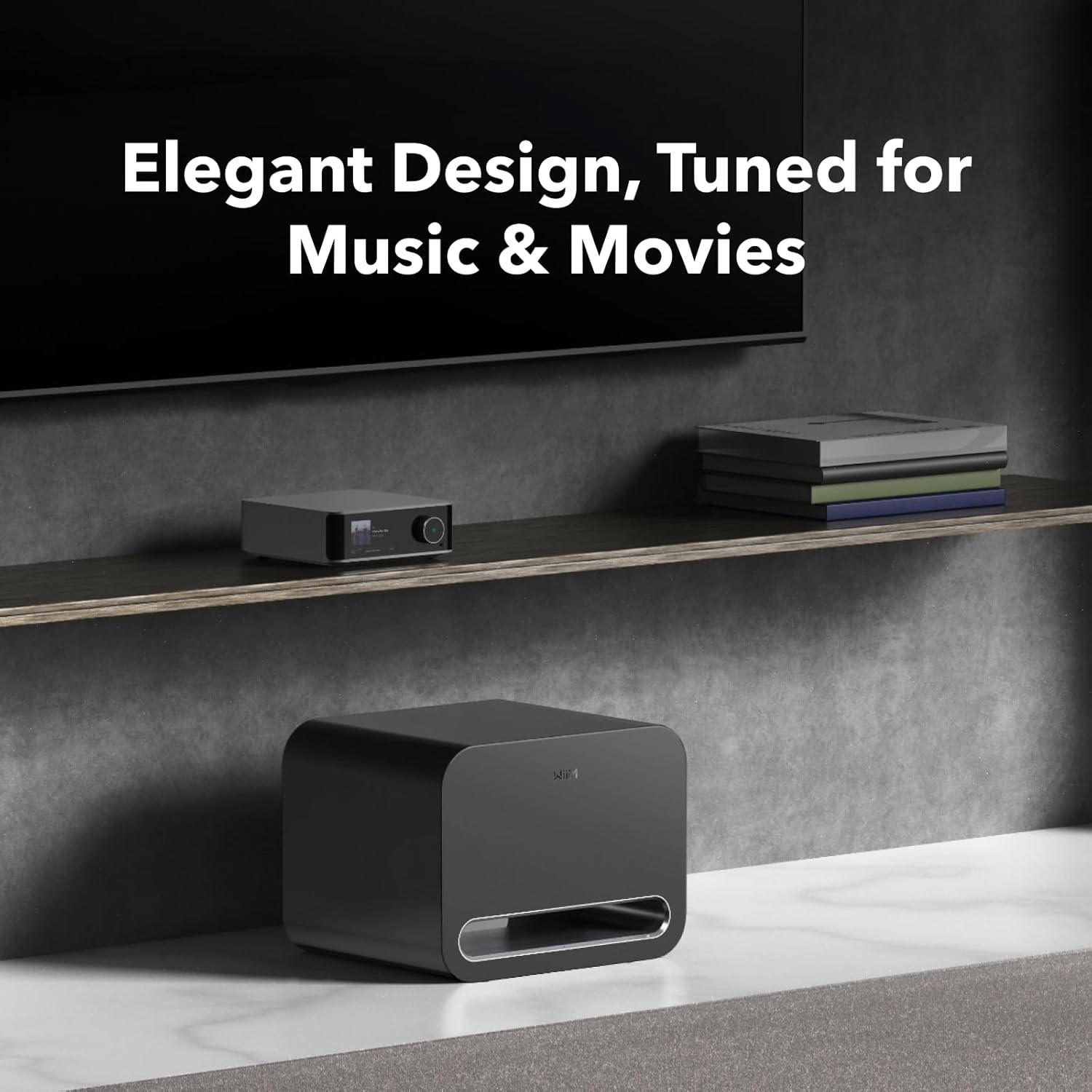WiiM Sub Pro 8 Inch 250W Wireless Smart Subwoofer with Wi-Fi & Bluetooth - Black