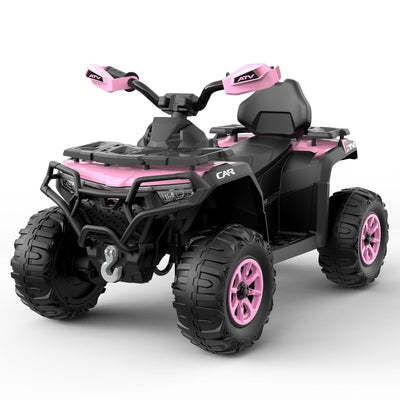 Garvee 12V Electric Ride On Car for Kids 3-8 Years, 2 * 45W Motor, Remote Control, LED Lights, Music Player & Emergency Brake, Battery Powered Cars for Toddlers & Big Kids - Pink