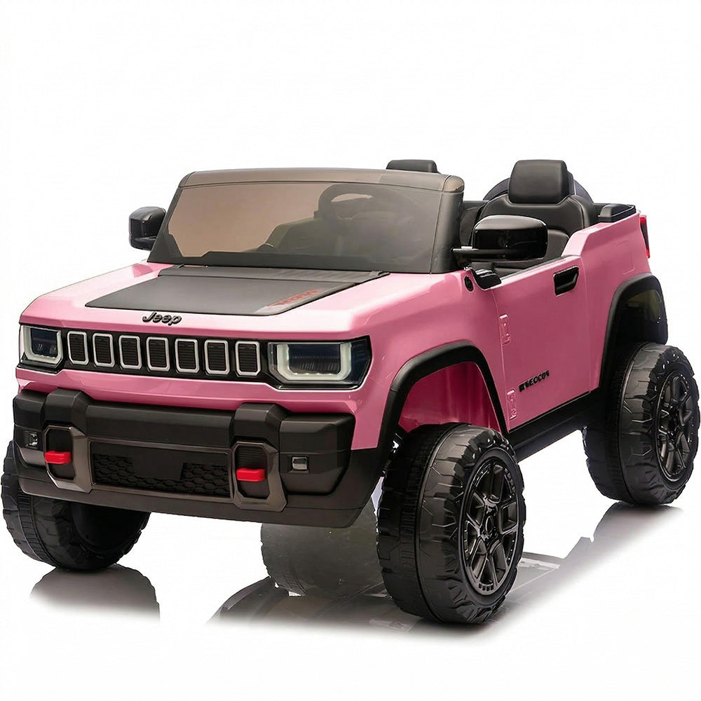 Garvee 24V 2-Seater Electric Ride-On Truck for Kids Ages 3-8 – Licensed 4WD Battery Car with Parental Remote, Wireless Connection Music, LED Lights, 3 Speeds, Gradual Start – Best Toy Vehicle – Pink