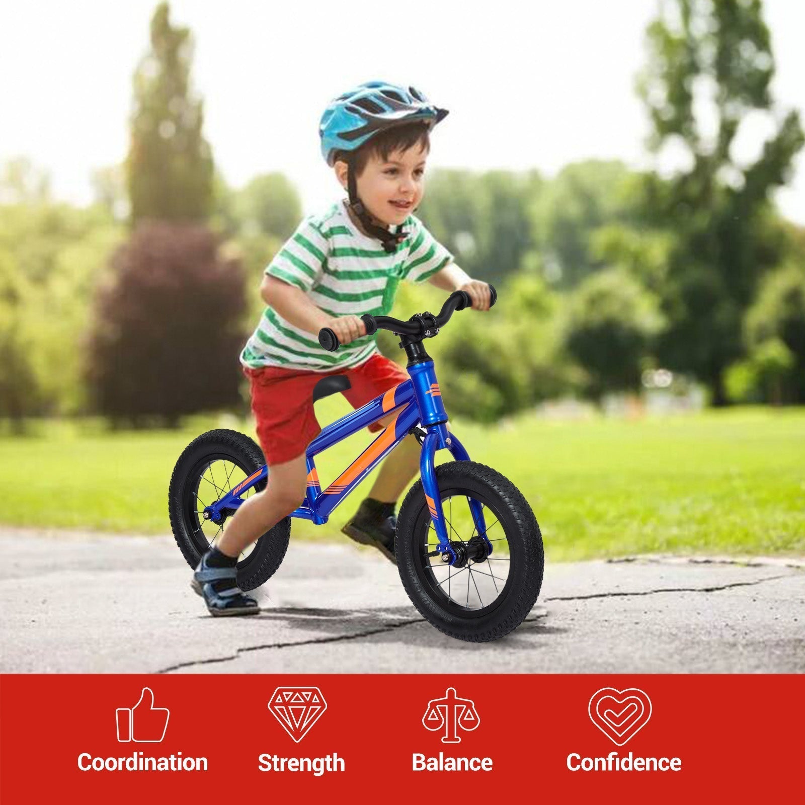 Garvee Balance Bike Lightweight Toddler Bike for 2-6 Year Old Boys and Girls - No Pedal, Adjustable Handlebar and Seat, Aluminium, EVA Tires - Blue