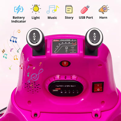 Garvee Kids Electric Bumper Car w/ Remote, Music, Lights, 360 Spin - Pink
