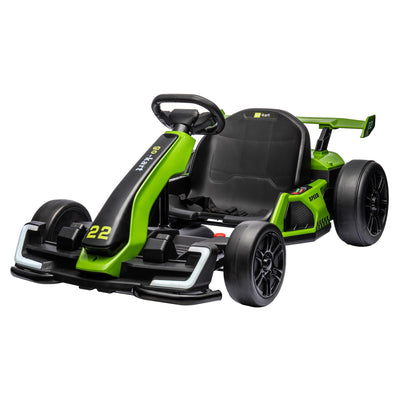Garvee Ride - G Series: 24V Electric Go Kart, with 300W Strong Motor, Drift/Sport Mode, Big Battery, Eva Tire,Length Adjustment for Outdoor Racing Toy-Green