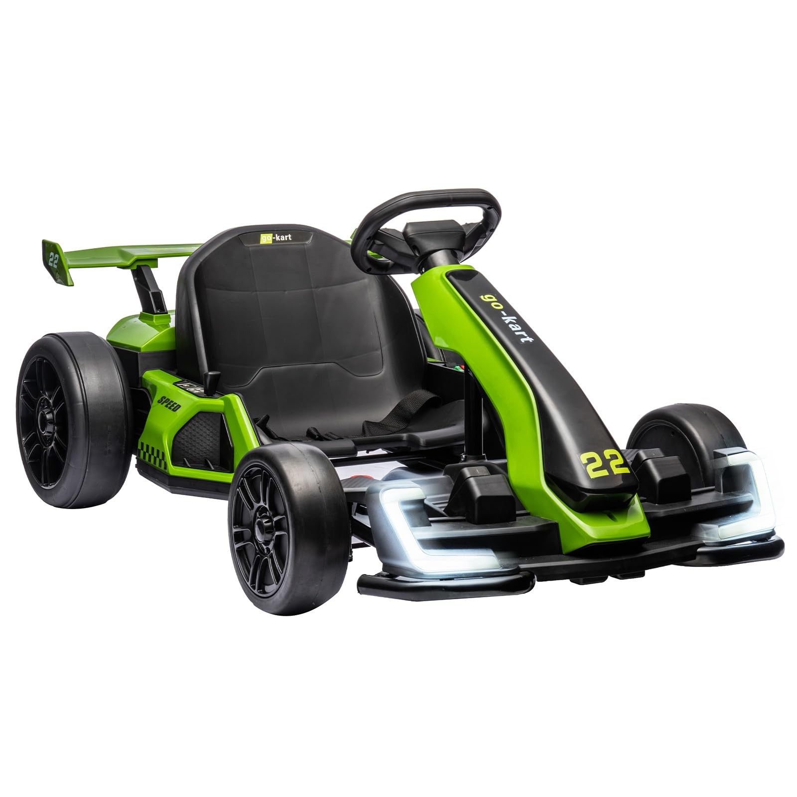 Garvee Ride - G Series: 24V Electric Go Kart, with 300W Strong Motor, Drift/Sport Mode, Big Battery, Eva Tire,Length Adjustment for Outdoor Racing Toy-Green
