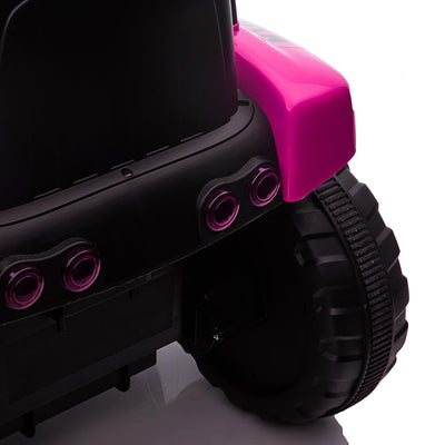 Garvee 12V Kids Ride on Car,Excavator with Bucket & Remote Control,Toddler Battery Powered Electric Vehicle,2+1 Gear Shift,3 Speeds,Music,Bluetooth,7-LED Headlights,EVA Tire,Rose