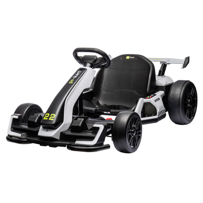 Garvee Ride - G Series: 24V Electric Go Kart, with 300W Strong Motor, Drift/Sport Mode, Big Battery, Eva Tire,Length Adjustment for Outdoor Racing Toy-White