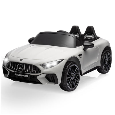 Garvee 12V Mercedes-Benz SL63 Ride-On Car: Remote Control, 2x35W Motors, 3-8 MPH, LED Lights, MP3, USB, Bluetooth, for Ages 3-7 - White