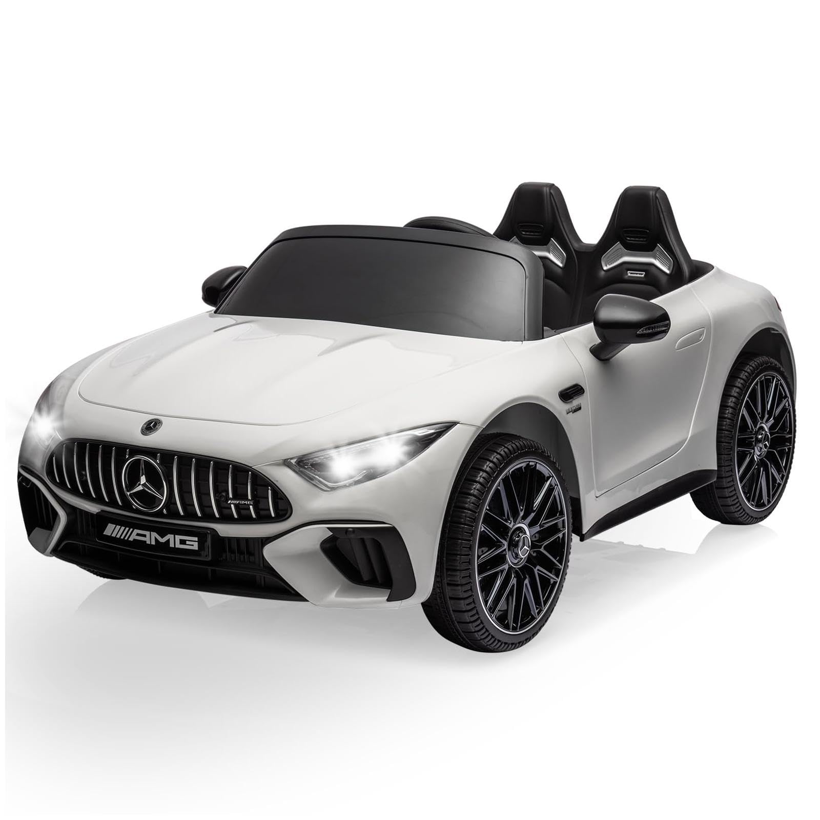 Garvee 12V Mercedes-Benz SL63 Ride-On Car: Remote Control, 2x35W Motors, 3-8 MPH, LED Lights, MP3, USB, Bluetooth, for Ages 3-7