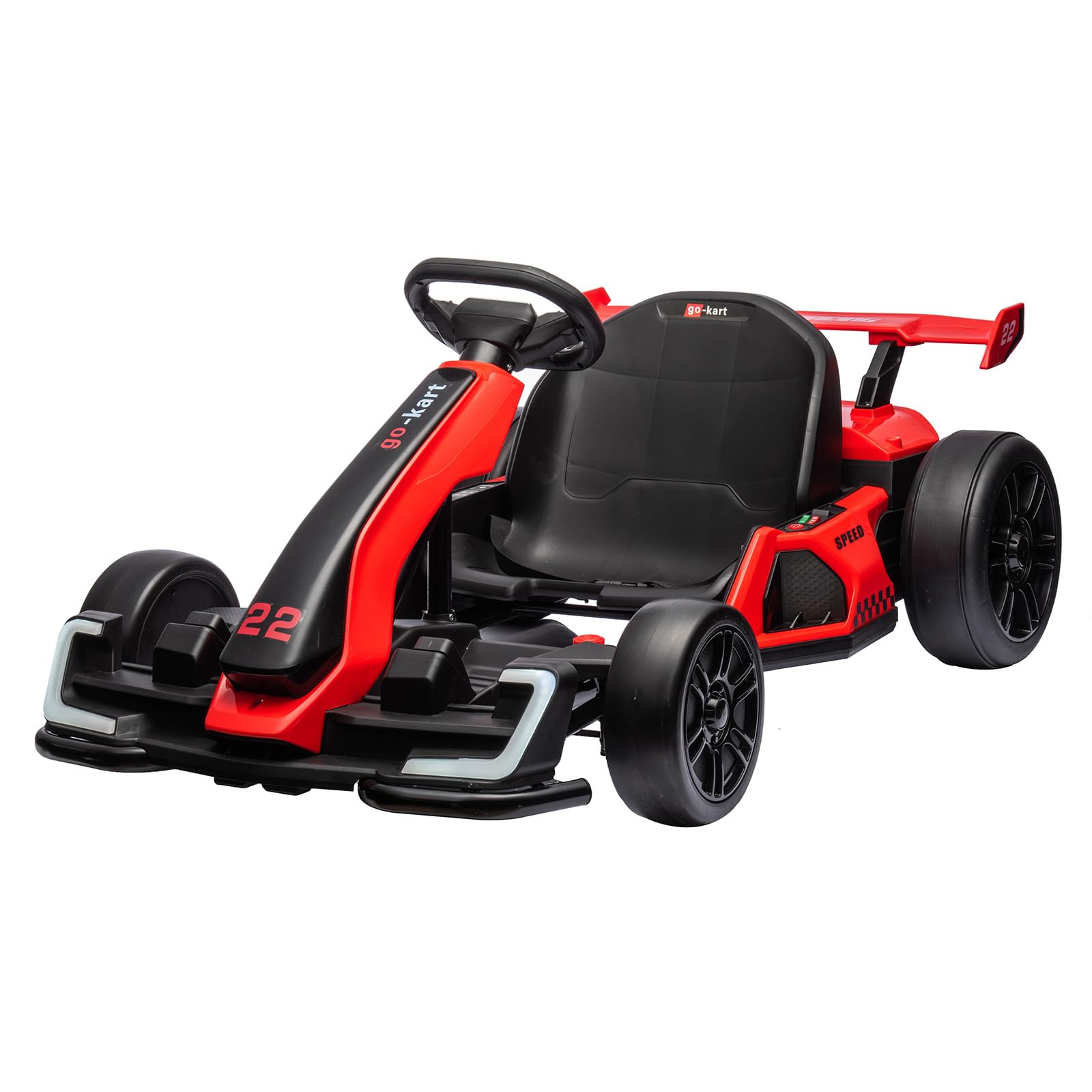 Garvee Ride - G Series: 24V Electric Go Kart, with 300W Strong Motor, Drift/Sport Mode, Big Battery, Eva Tire,Length Adjustment for Outdoor Racing Toy-Red