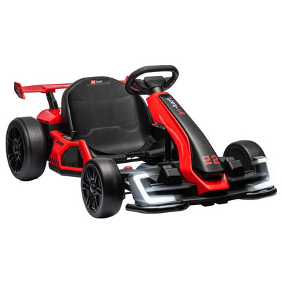 Garvee Ride - G Series: 24V Electric Go Kart, with 300W Strong Motor, Drift/Sport Mode, Big Battery, Eva Tire,Length Adjustment for Outdoor Racing Toy-Red