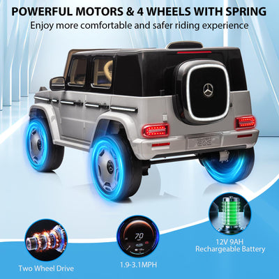 Garvee 12V Licensed Mercedes-Benz EQG Kids Ride On, LED, Music - Grey