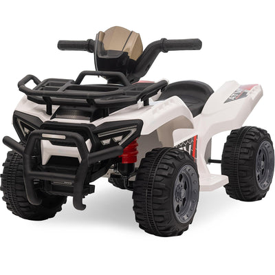 Garvee Kids ATV 4 Wheeler 6V Ride On Toy Car for Toddlers 18-48 Months White with Music, Wear-Resistant Wheels, 27.5"x16.5"x17.7"