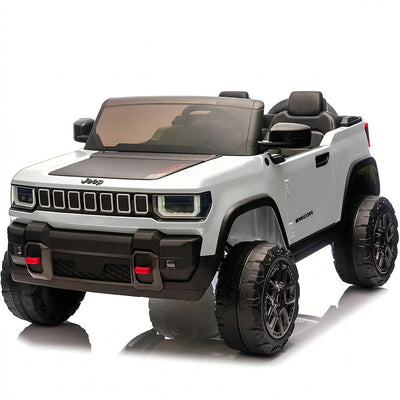 Garvee 24V 2-Seater Electric Ride-On Truck for Kids Ages 3-8 – Licensed 4WD Battery Car with Parental Remote Control, 3 Speeds, Wireless Connection Music, LED Lights, Gradual Start – Perfect Gift Vehicle – White