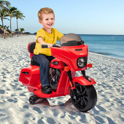 Garvee Ride - B Series: 6V Ride-On Motorcycle for Kids, Electric Dirt Bike with USB, Music, Headlight - Red